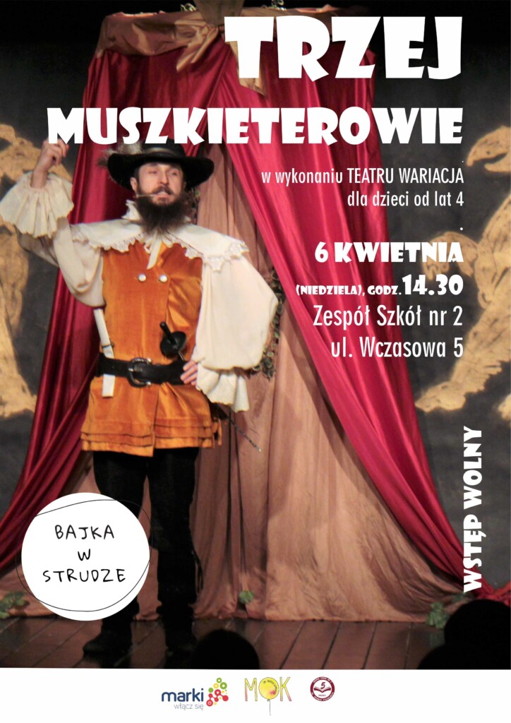 TRZEJ MUSZKIETEROWIE plakat biały